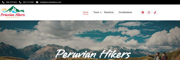 Diseño de página web profesional en Lima para peruvian hikers