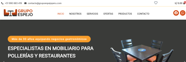 Diseño de página web profesional en Lima para grupo espejo peru