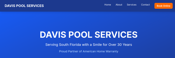 Davis Pool Services website preview