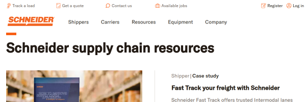 Schneider resource center screenshot