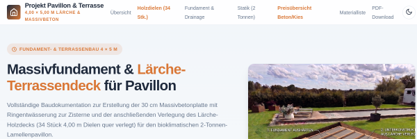Screenshot Terrassen Bau Projekt