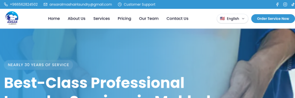Ansar Laundry - Website developed by professional web developer Sagheer Abdul Hameed