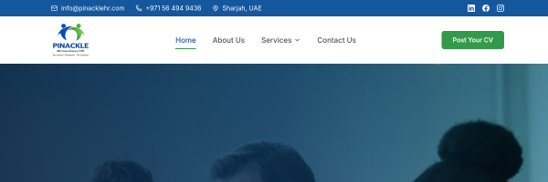 Pinacle HR - Website developed by professional web developer Sagheer Abdul Hameed