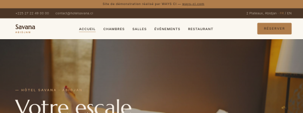 Aperçu du site Hôtel Savana