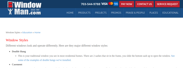 Snapshot of thewindowman.com