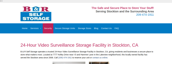 Snapshot of bandrstorage.com