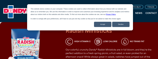 Snapshot of dudafresh.com