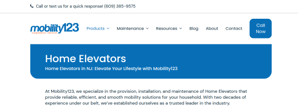 Snapshot of mobility123.com
