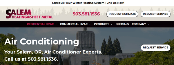 Snapshot of salemheatinginc.com