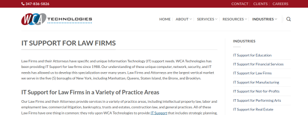 Snapshot of wcatech.com