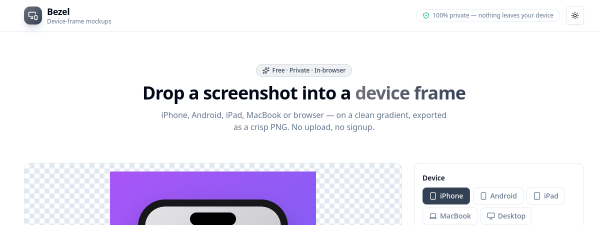 Screenshot of Bezel