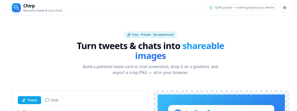 Screenshot of Chirp