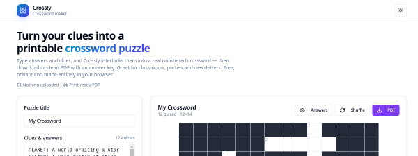 Screenshot of Crossly