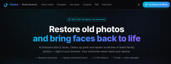 Screenshot of Doetra Photo Restorer