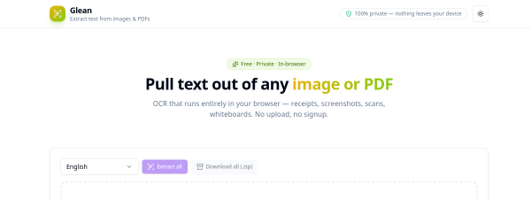 Screenshot of Glean