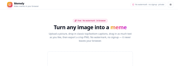 Screenshot of Memely