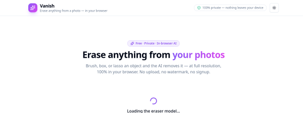 Screenshot of Vanish