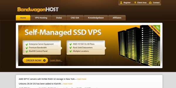 Bandwagonhost — 20G KVM VPS