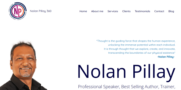 Nolan Pillay 360 Website Preview
