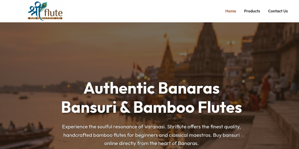 Shri Flute Website Snippet