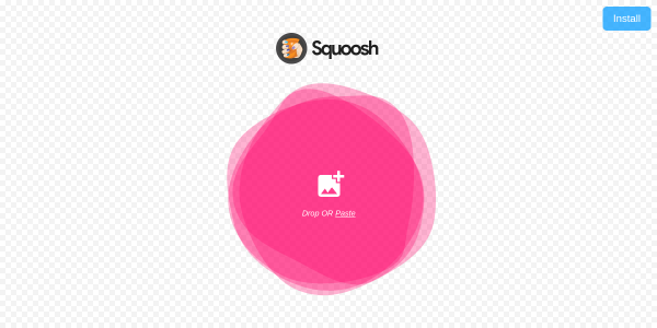 prévia do site Squoosh