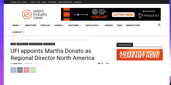 Mention on eventindustrynews.com