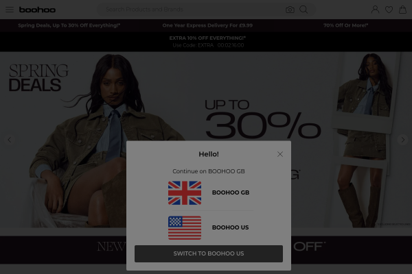 Boohoo official website