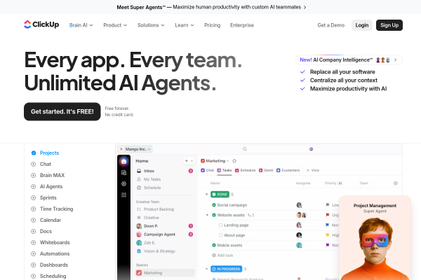 ClickUp official website
