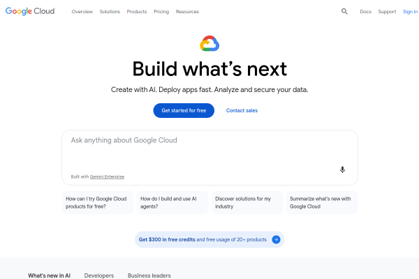 Google Cloud official website