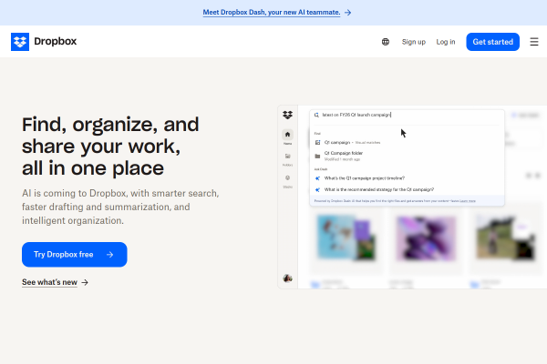 Dropbox official website