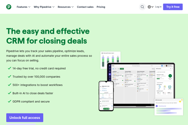 Pipedrive official website