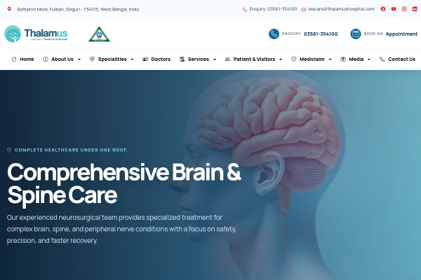 Thalamus Hospital Live Website Preview