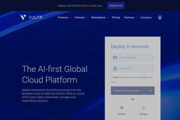 Vultr official website