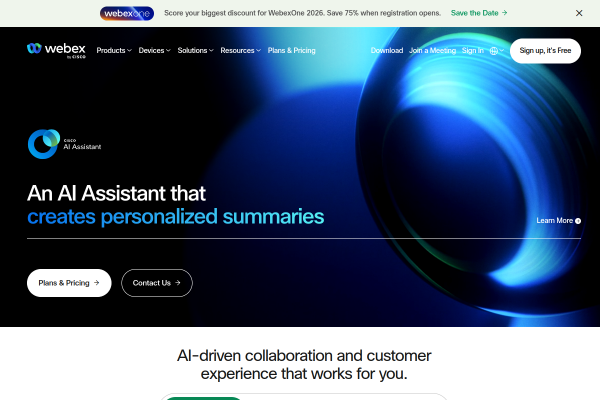 Webex official website