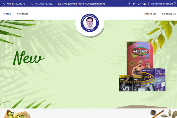Arifa Ayurvedick Kuthir Live Website Preview