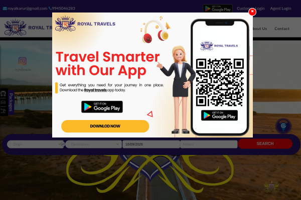 Royal Bus Live Website Preview