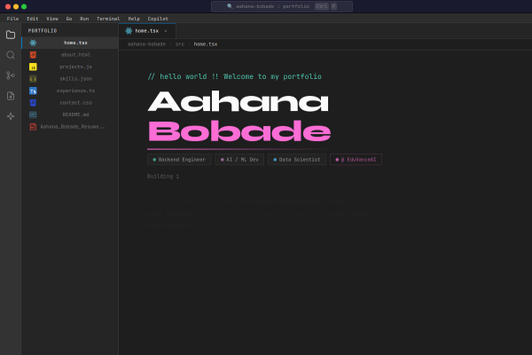 Aahana Bobade site preview