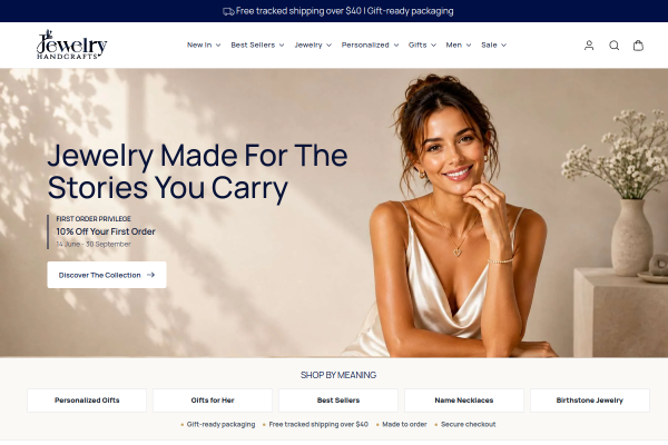 Jewelry Handcrafts Shopify Tasarımı