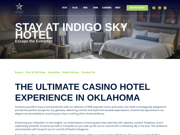 Indigo Sky Casino website