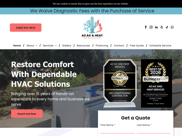 AZ AC AND HEAT SERVICES Offers Fast Emergency AC Repair Services In Queen Creek
