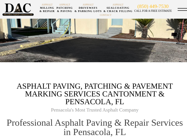 Diversified Asphalt Contractors website