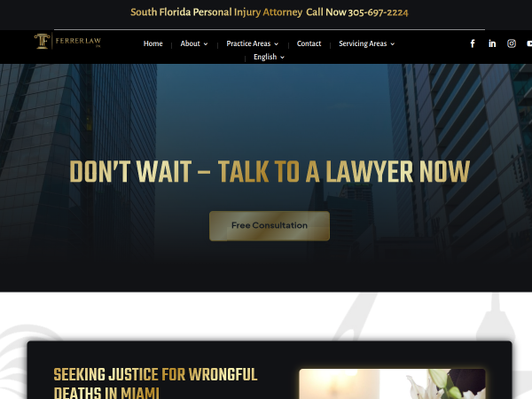 Ferrer Law PA website