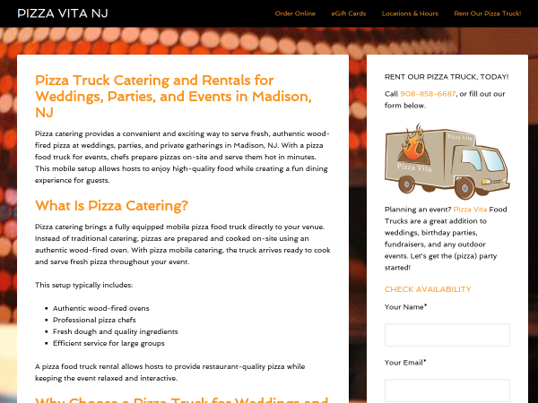 Pizza Food Truck For Events Madison NJ