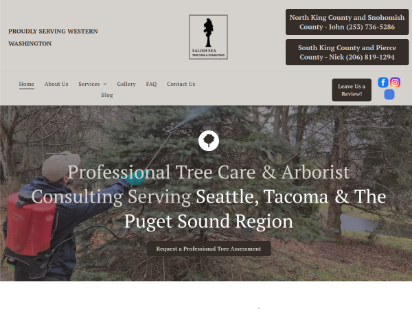 Salish Sea Tree Care and Consulting website