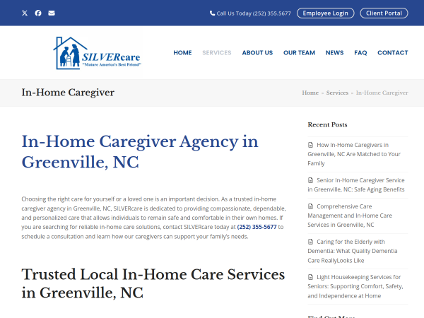 Senior In-Home Caregiver Greenville NC