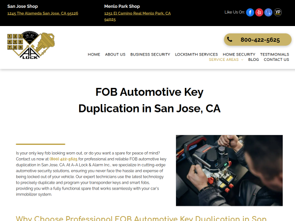 Car Key FOB Duplication San Jose CA