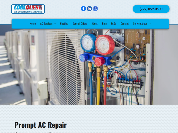 Call CoolQuest Inc For Residential Air Conditioning Repair Service In Port Richey FL.