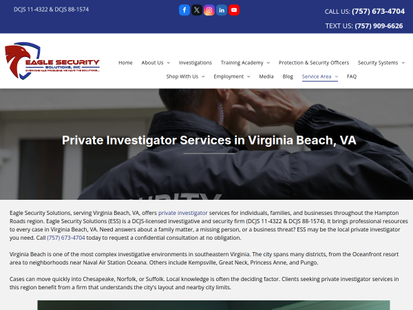 Local Private Investigator Virginia Beach VA