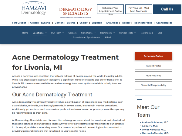 Acne Dermatology Treatment Livonia Mi