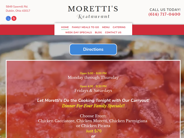 Local Italian Family Restaurant Dublin OH